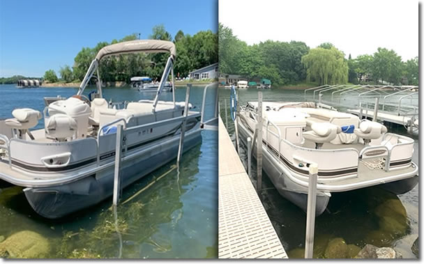 Fishing Pontoon that is available to rent at Tamarac Bay Resort.