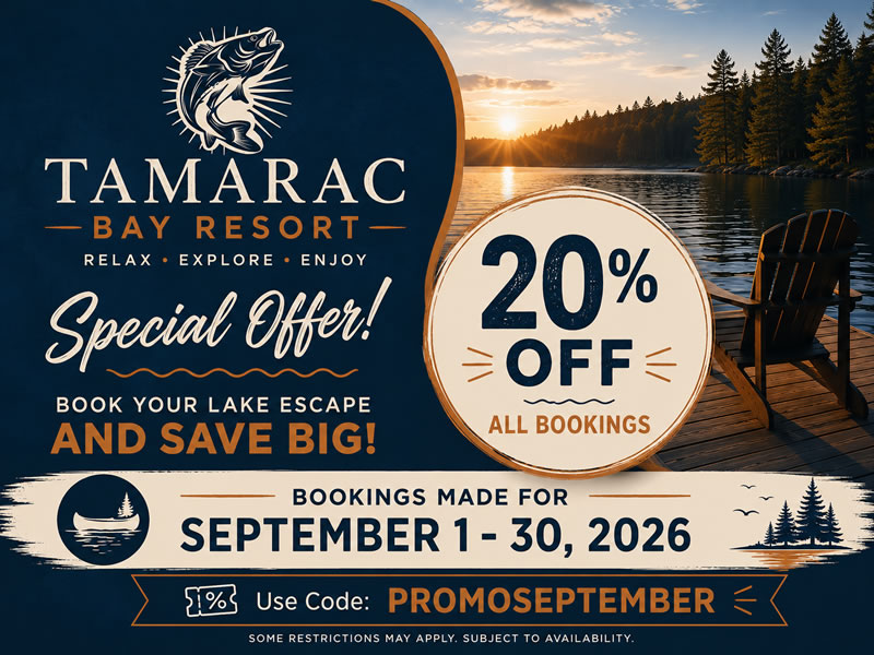 Special offer for the month of September 2026 at Tamarac Bay Resort.